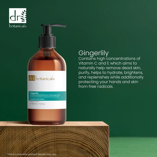 Dr Botanicals Gingerlily Hand & Face Cleansing Wash Twin Value Savings Pack 500ml