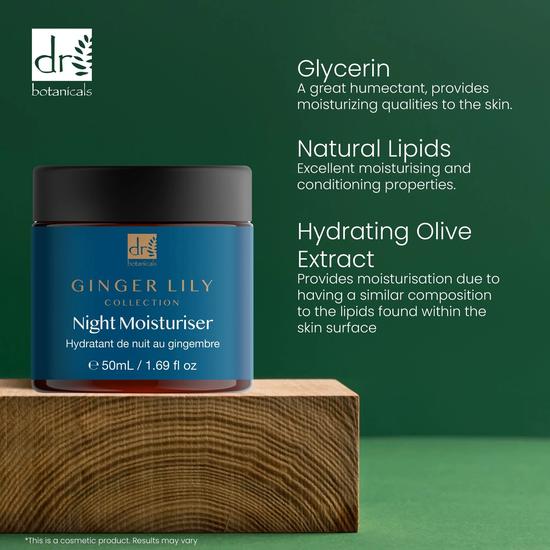 Dr Botanicals Gingerlily Night Moisturiser Twin Value Savings Pack 50ml