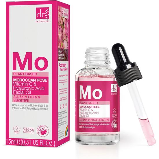 Dr Botanicals Mo Moroccan Rose Vitamin C & Hyaluronic Acid Facial Oil 15ml
