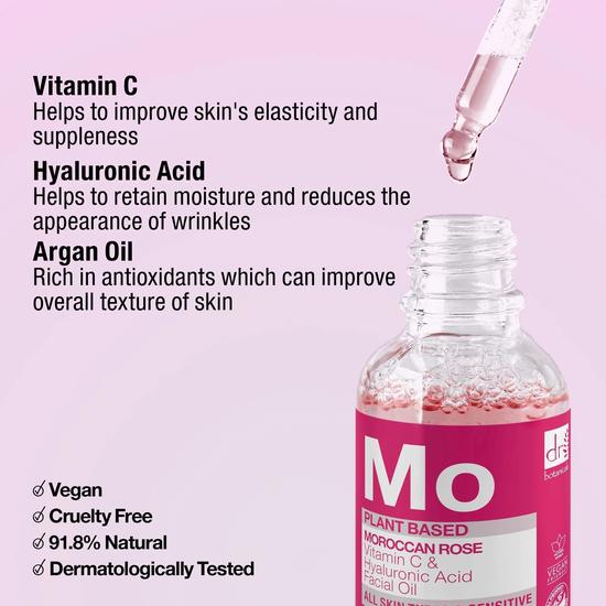 Dr Botanicals Moroccan Rose Facial Serum With Hyaluronic Acid & Vitamin C 15ml