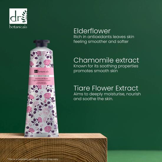 Dr Botanicals Moroccan Rose Light Summer Cream Twin Value Savings Pack 50ml