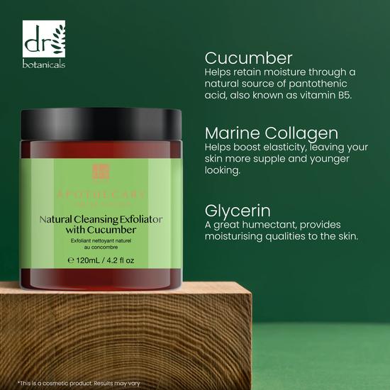 Dr Botanicals Natural Cleansing Exfoliator With Cucumber 120ml