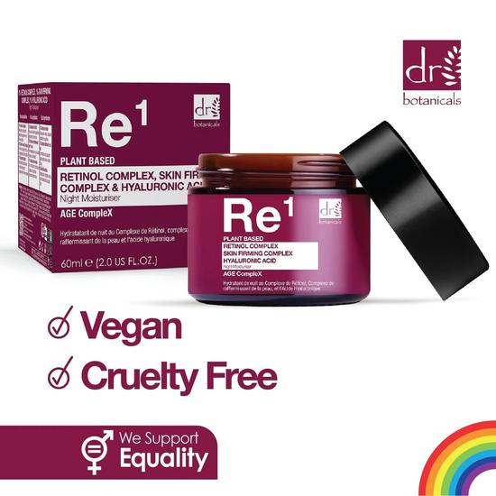 Dr Botanicals Retinol Complex 1%, Skin Firming Complex 1% & Hyaluronic Acid 1% Night Moisturiser 60ml