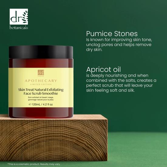Dr Botanicals Skin Treat Natural Exfoliating Face Scrub Smoothie Twin Value Savings Pack 120ml