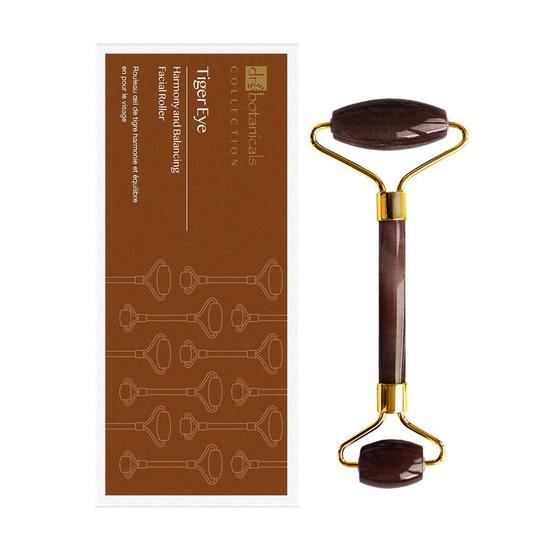 Dr Botanicals Tiger Eye Harmony & Balancing Facial Roller Gold Metal Handle