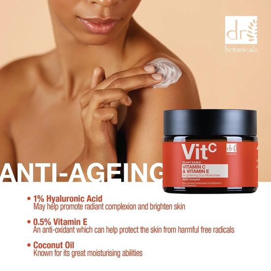 Dr Botanicals Vitamin C 1% & Vitamin E Brightening Duo Moisturiser Duo Pack 60ml x 2