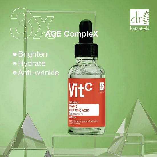 Dr Botanicals Vitamin C 5% & Hyaluronic Acid 2% Hydrating Facial Serum 30ml