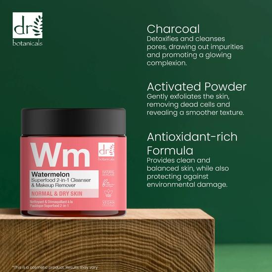 Dr Botanicals Watermelon Superfood 2-In-1 Cleanser & Makeup Remover 100ml