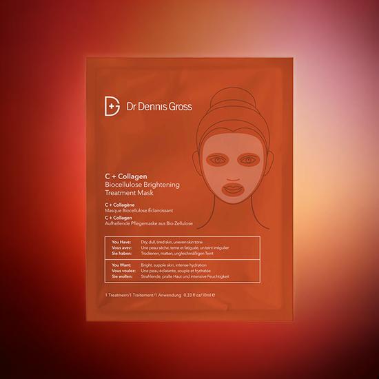 Dr Dennis Gross Skincare C+Collagen Biocellulose Brightening Treatment Mask One Mask