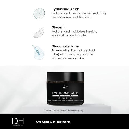 Dr H Hyaluronic Acid Anti-Ageing Night Moisturiser Duo Pack 60ml x 2