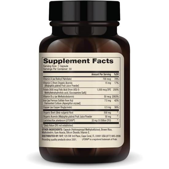 Dr. Mercola Blood Boost With Iron Capsules 30 Capsules