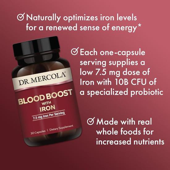 Dr. Mercola Blood Boost With Iron Capsules 30 Capsules