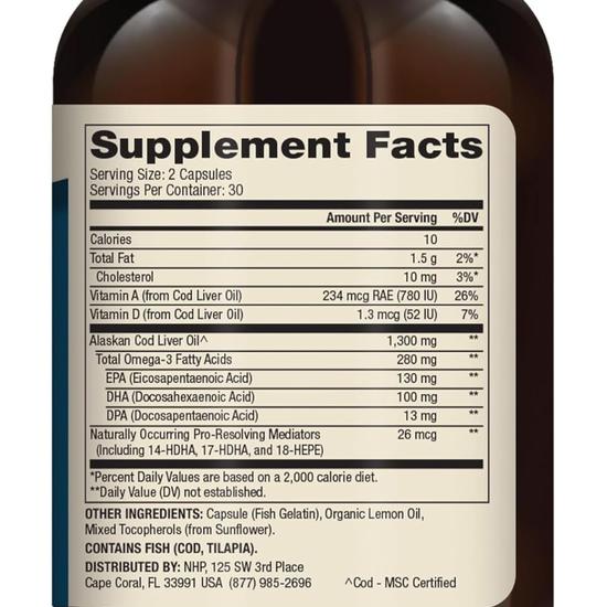 Dr. Mercola Cod Liver Oil Capsules 60 Capsules