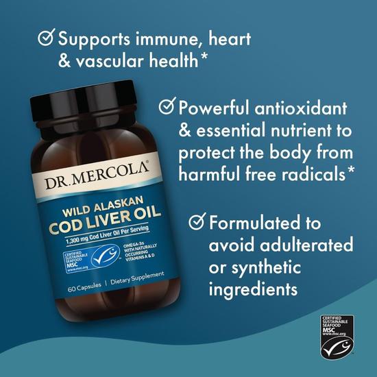 Dr. Mercola Cod Liver Oil Capsules 60 Capsules