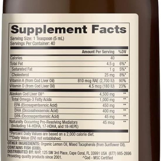 Dr. Mercola Cod Liver Oil Liquid 200ml