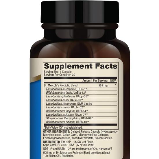 Dr. Mercola Complete Probiotics 100bn CFU Capsules 30 Capsules