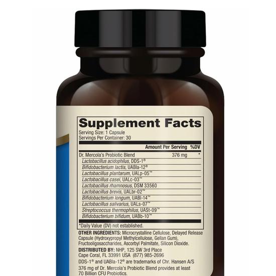 Dr. Mercola Complete Probiotics 70bn CFU Capsules 30 Capsules