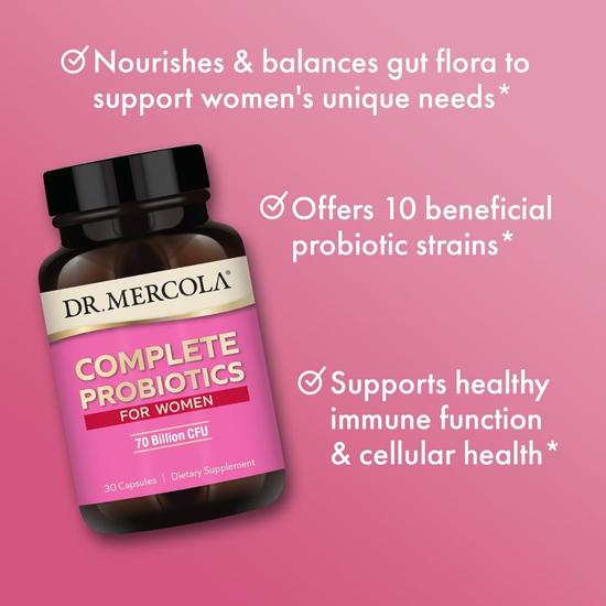 Dr. Mercola Complete Probiotics For Women 70bn CFU Capsules 30 Capsules