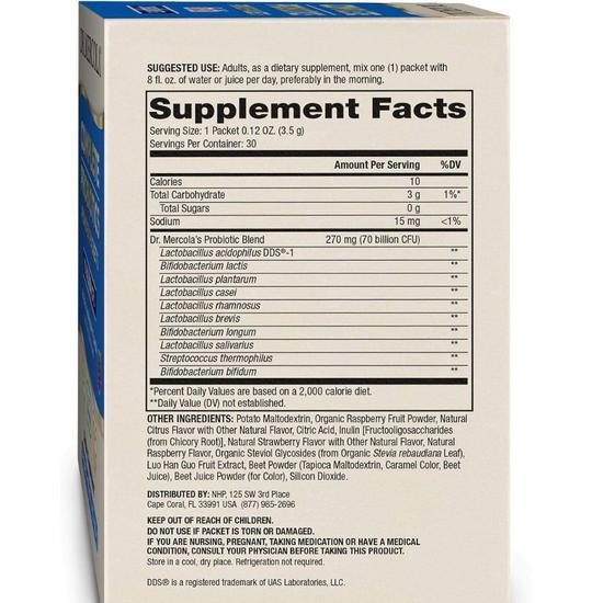 Dr. Mercola Complete Probiotics Powder Packets For Kids 10bn CFU Sachets 30 Sachets