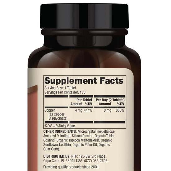 Dr. Mercola Copper Bisglycinate Tablets 180 Tablets