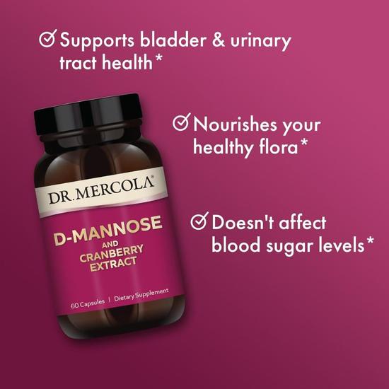 Dr. Mercola D-Mannose & Cranberry Capsules 60 Capsules