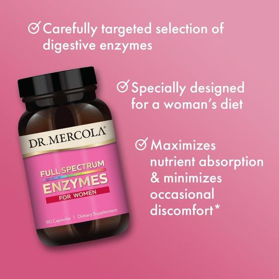 Dr. Mercola Full Spectrum Enzymes For Women Capsules 90 Capsules