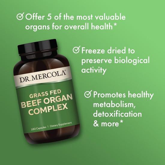 Dr. Mercola Grass Fed Beef Organ Complex Capsules 180 Capsules