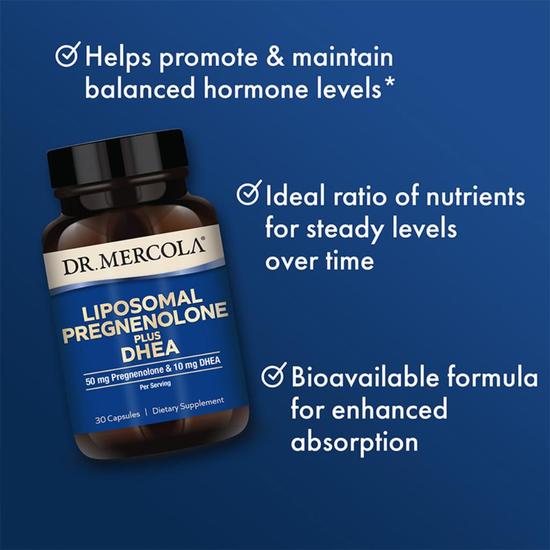 Dr. Mercola Liposomal Pregnenolone Plus DHEA Capsules 30 Capsules