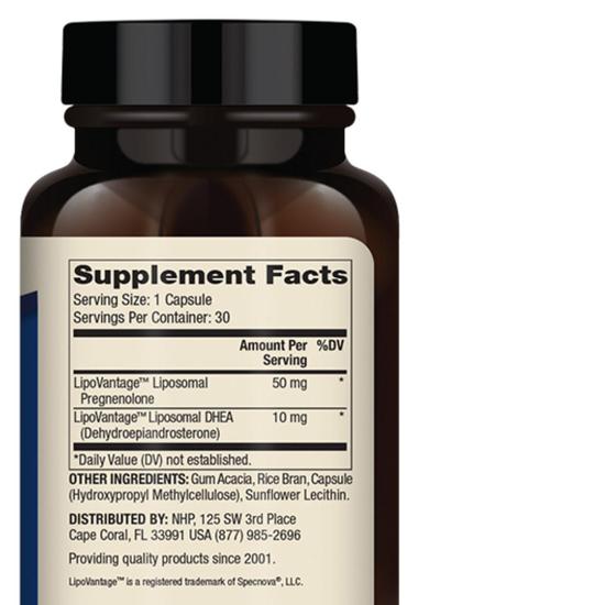 Dr. Mercola Liposomal Pregnenolone Plus DHEA Capsules 30 Capsules