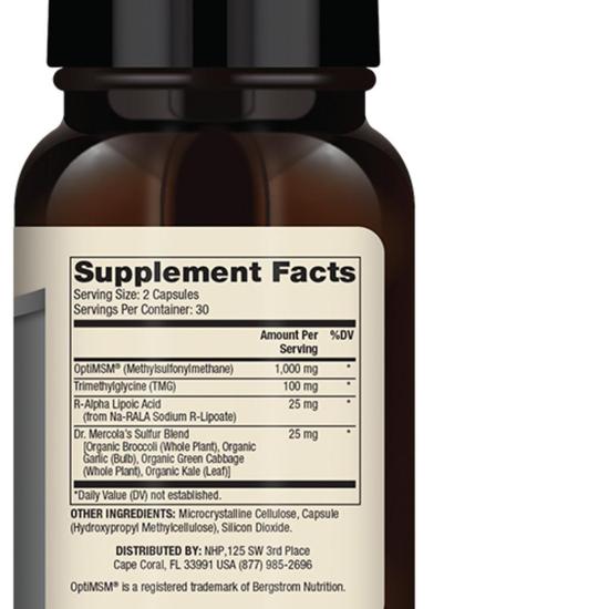Dr. Mercola MSM Sulphur Complex Capsules 60 Capsules