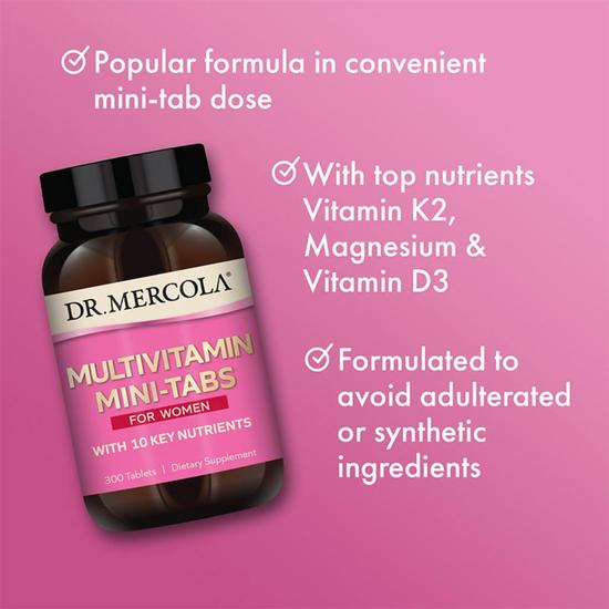 Dr. Mercola Multivitamin Mini-Tabs For Women 300 Tablets