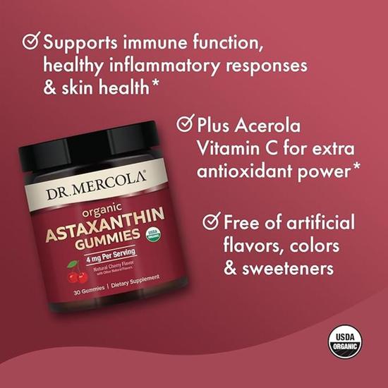 Dr. Mercola Organic Astaxanthin Cherry Gummies 30 Gummies