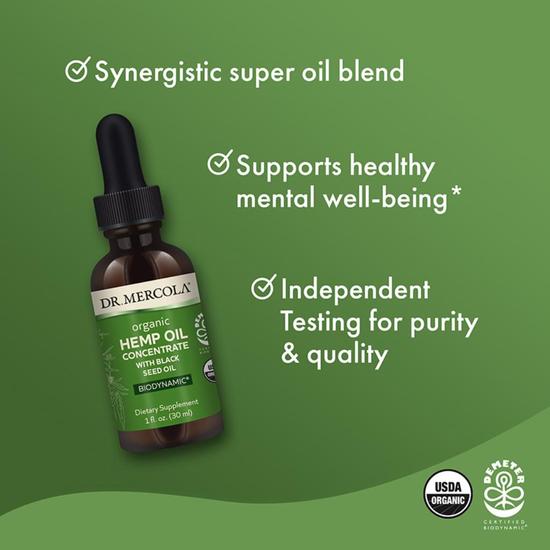 Dr. Mercola Organic Biodynamic Hemp Oil Concentrate 30ml