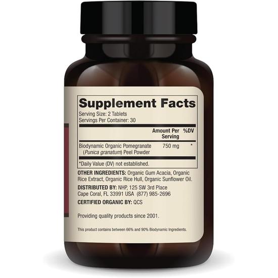 Dr. Mercola Organic Biodynamic Pomegranate Peel Tablets 60 Tablets
