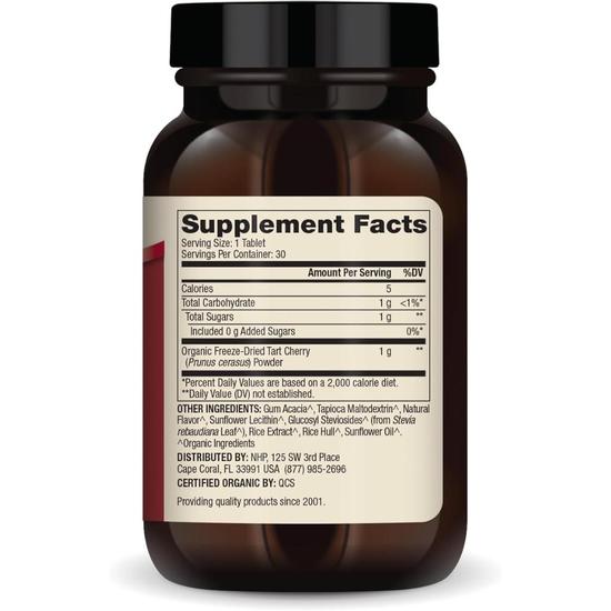 Dr. Mercola Organic Chewable Tart Cherry Tablets 30 Tablets