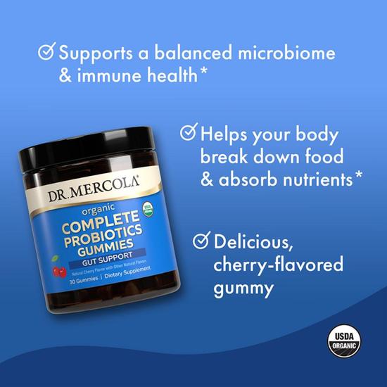 Dr. Mercola Organic Complete Probiotics Cherry Gummies 30 Gummies