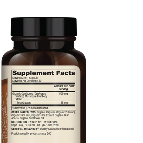 Dr. Mercola Organic Cordyceps Mushroom Extract Capsules 30 Capsules