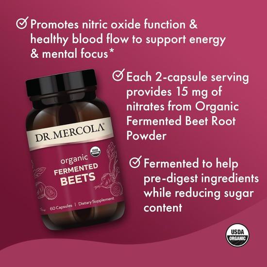 Dr. Mercola Organic Fermented Beets Capsules 60 Capsules
