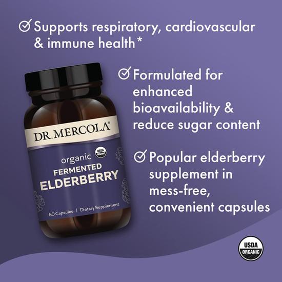 Dr. Mercola Organic Fermented Elderberry Capsules 60 Capsules