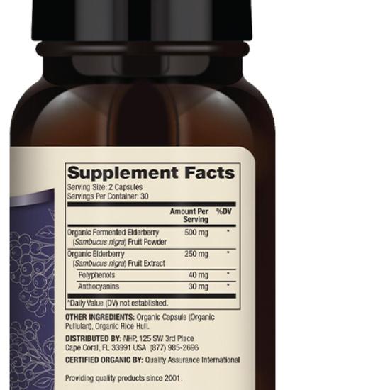 Dr. Mercola Organic Fermented Elderberry Capsules 60 Capsules