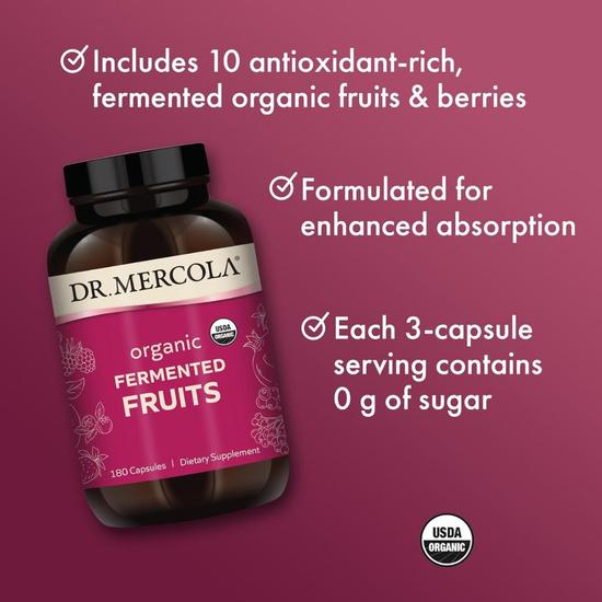 Dr. Mercola Organic Fermented Fruits Capsules 180 Capsules