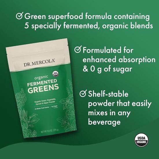 Dr. Mercola Organic Fermented Greens Powder 270g