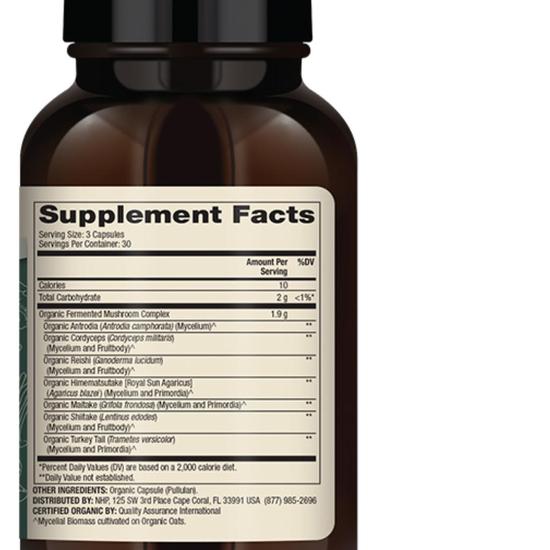 Dr. Mercola Organic Fermented Mushroom Complex Capsules 90 Capsules