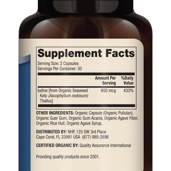 Dr. Mercola Organic Iodine From Seaweed Capsules 60 Capsules