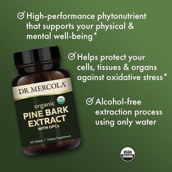 Dr. Mercola Organic Pine Bark Extract With OPCs Tablets 60 Tablets