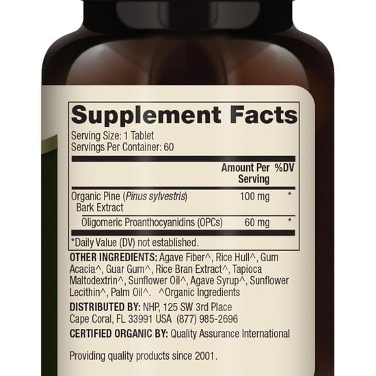 Dr. Mercola Organic Pine Bark Extract With OPCs Tablets 60 Tablets