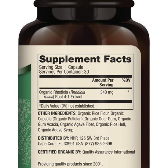 Dr. Mercola Organic Rhodiola Extract Capsules 30 Capsules