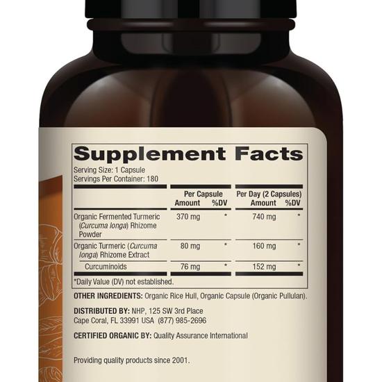 Dr. Mercola Organic Tumeric Capsules 60 Capsules