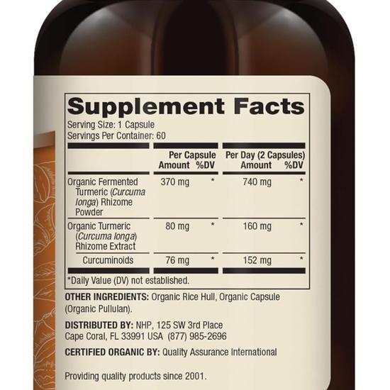 Dr. Mercola Organic Tumeric Capsules 60 Capsules