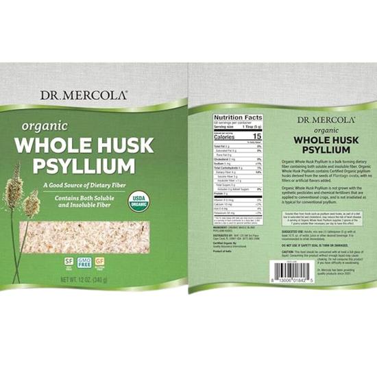 Dr. Mercola Organic Whole Husk Psyllium Powder 340g
